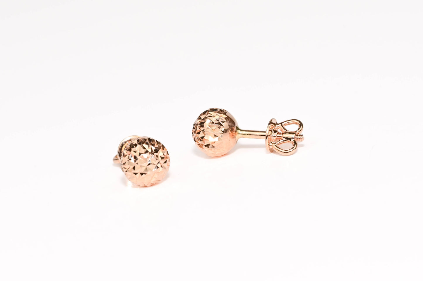 Stud Earrings Ball Rose Gold 585(14K)