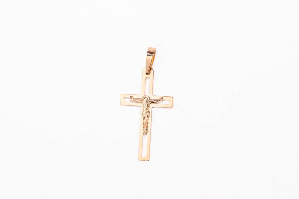 Orthodox Cross Pendant Rose Gold 585