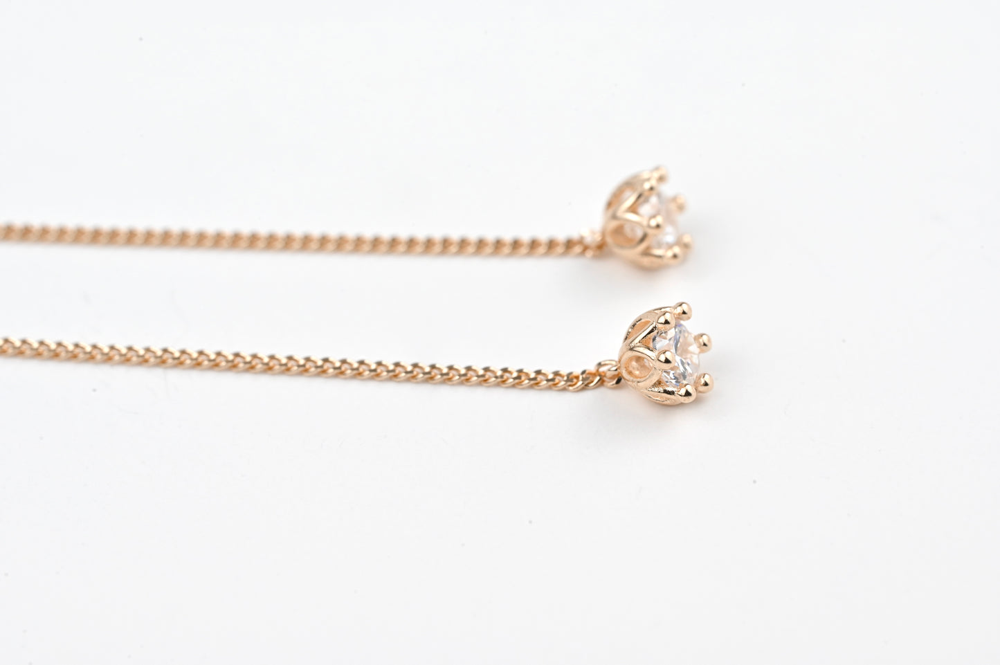 Thread Earrings with Zirconia stones