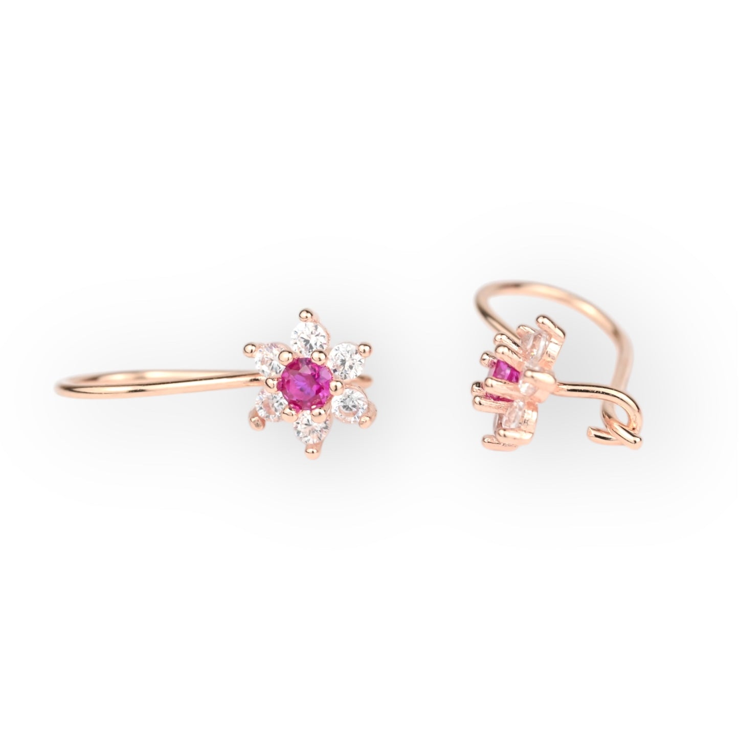 Pink Flowers Kids Earrings