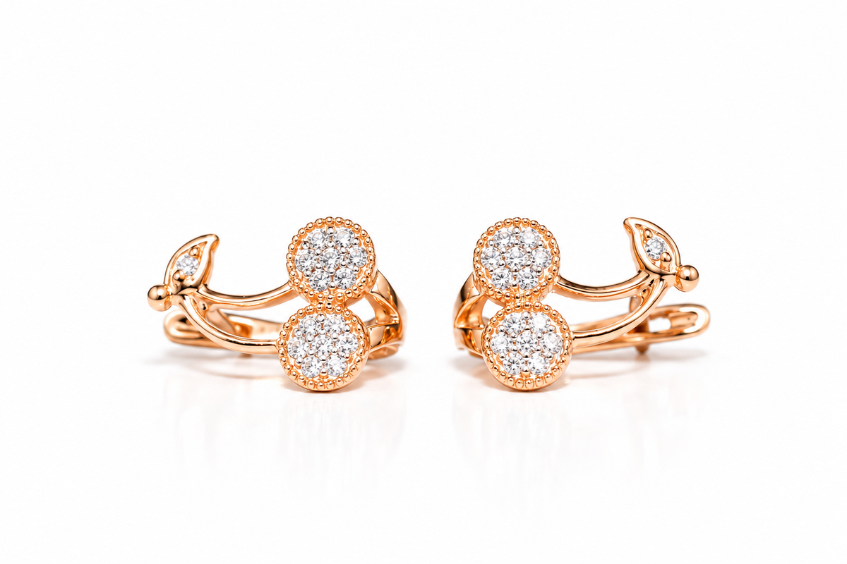 Kids Earrings Rose Gold 585(14K) Cherry