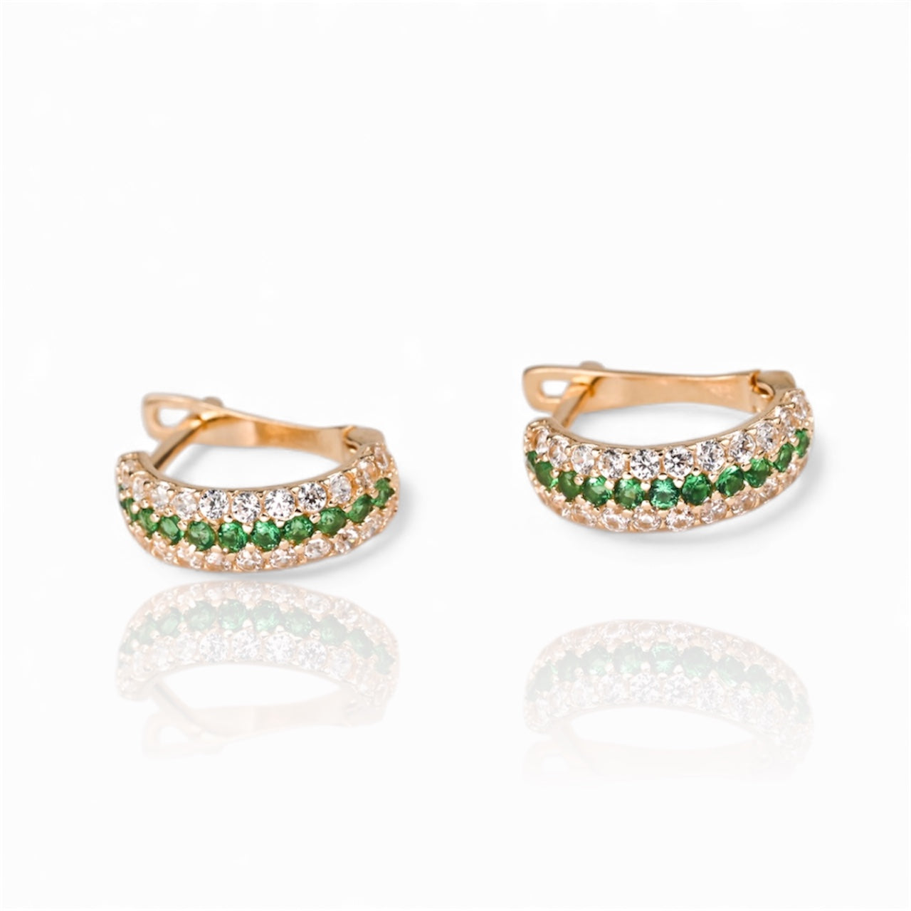 Kids Earrings with Green Zirconia stones