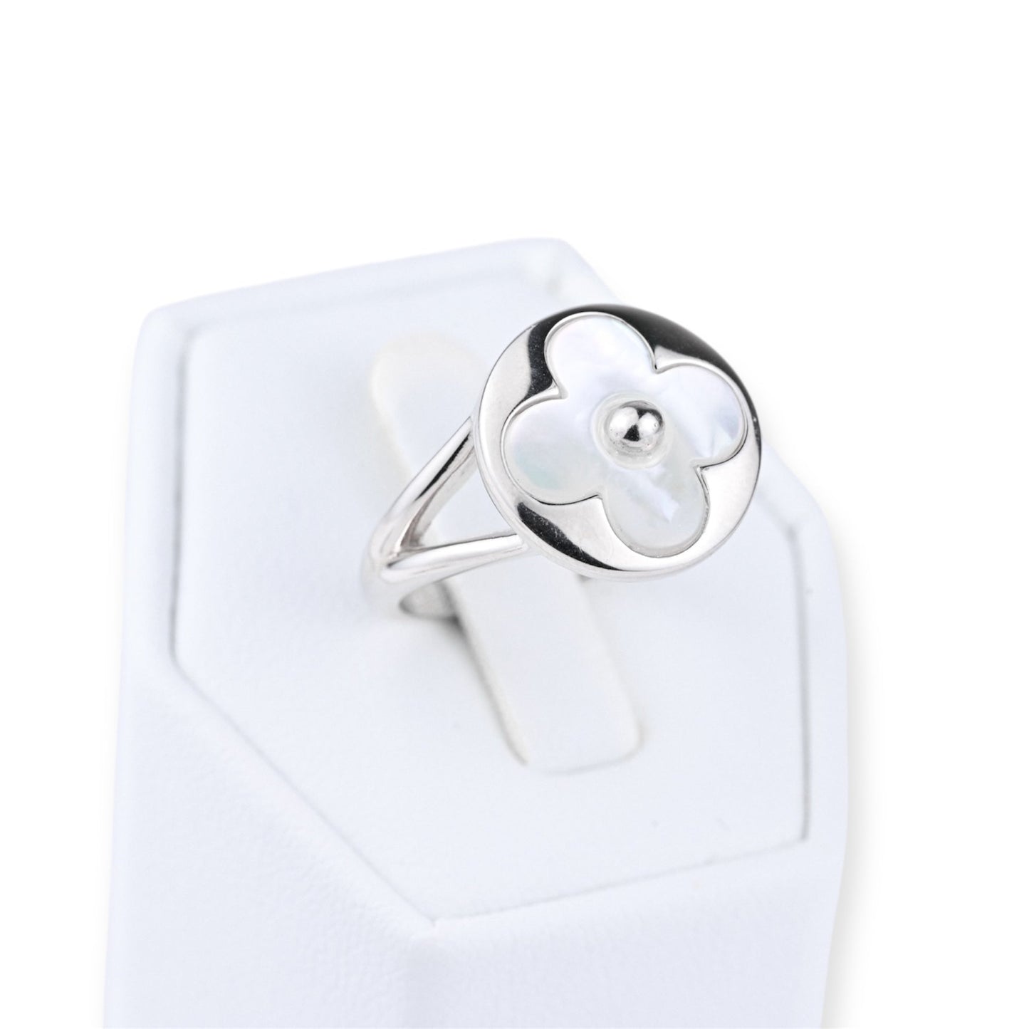 Silver Set Clover Onyx/Mother of Pearl