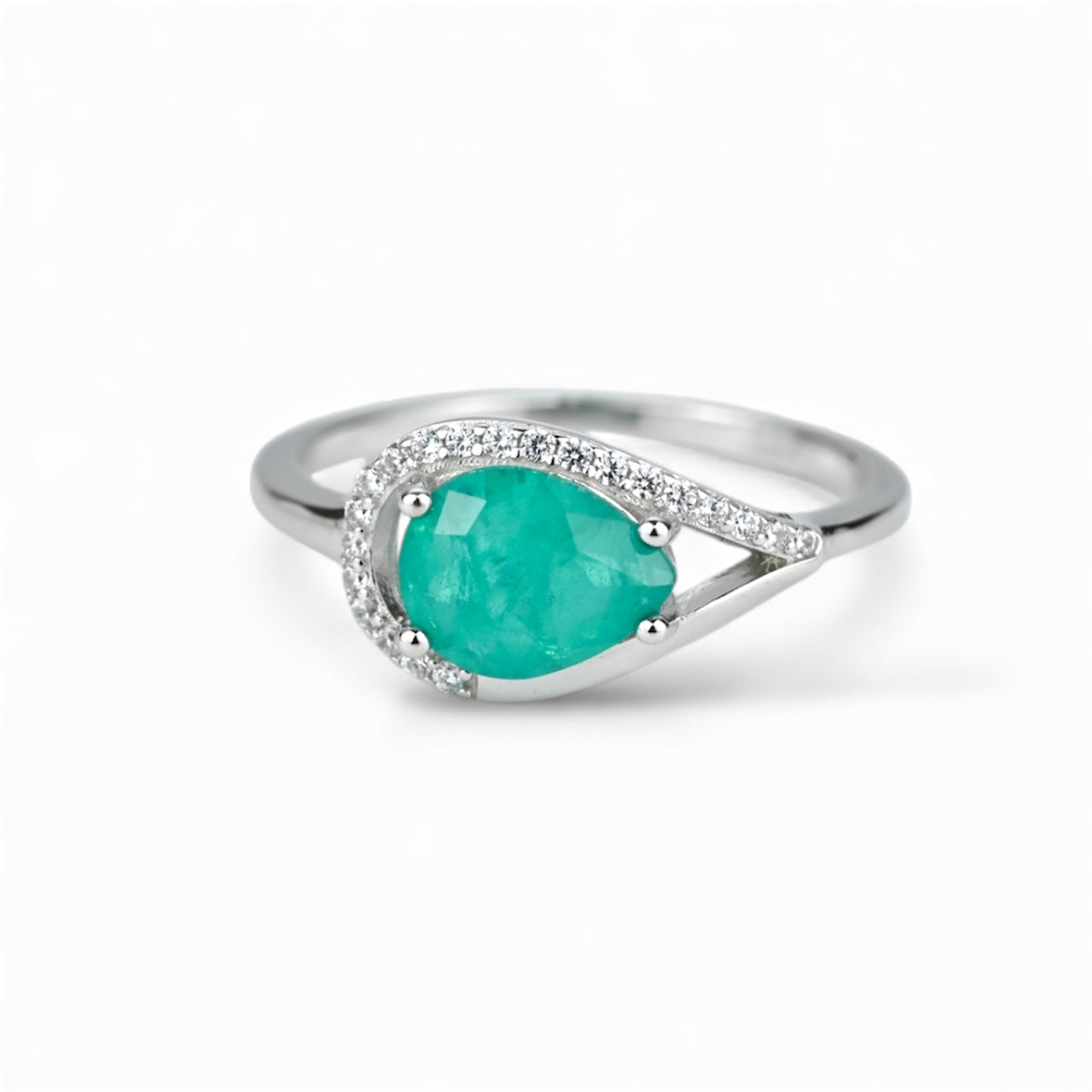 Silver Set with Green stones