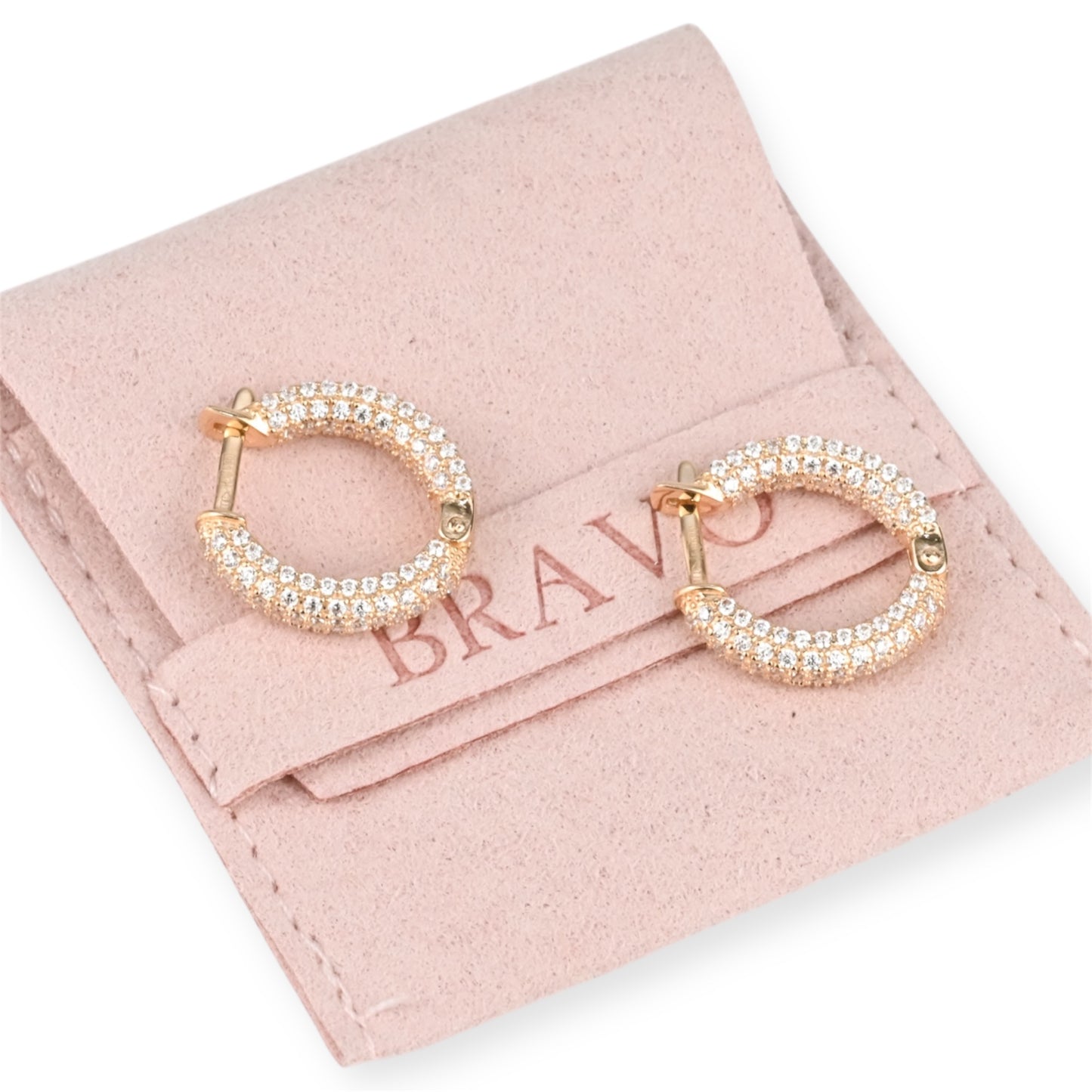 Hoop Earrings with Zirconia stones