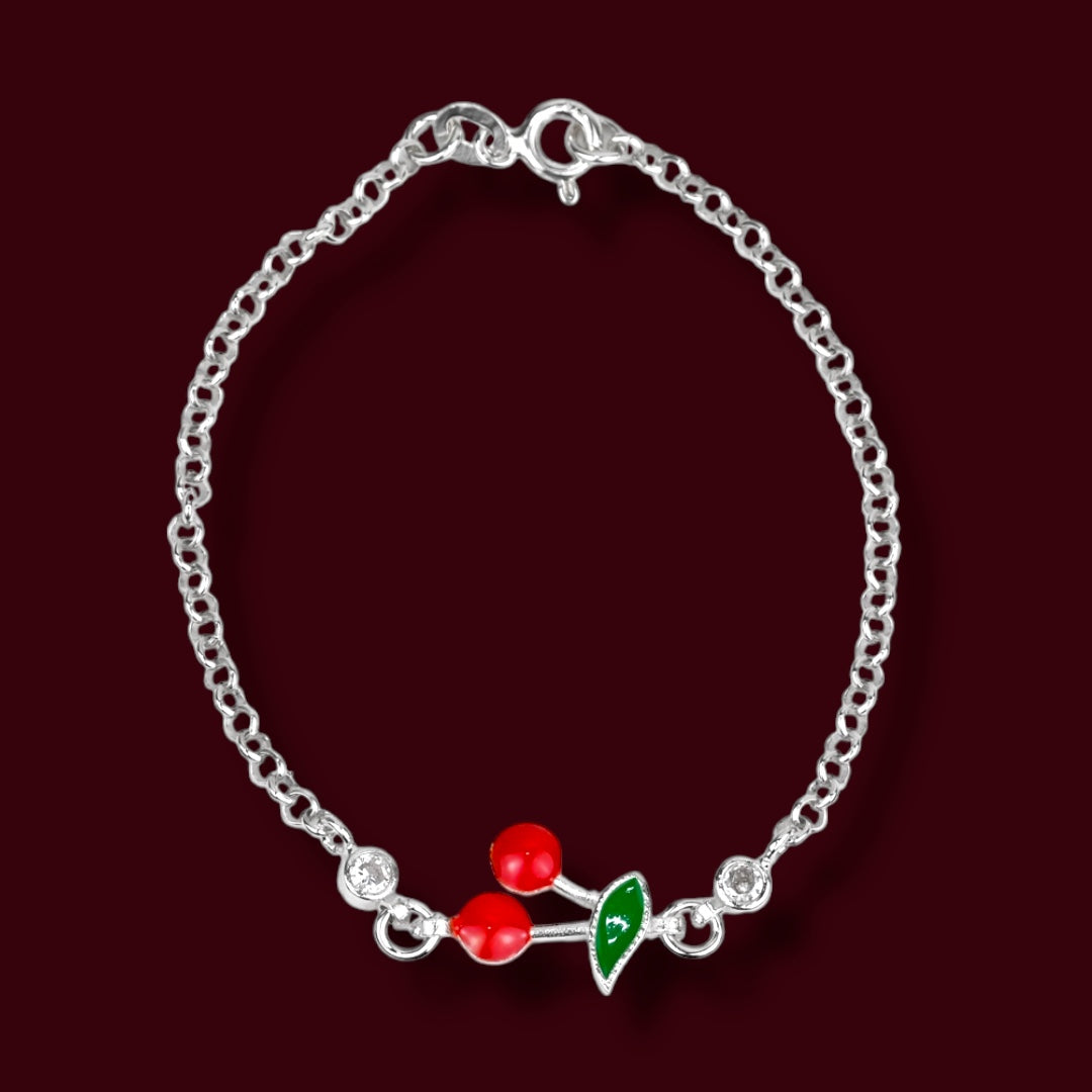 Kids Silver Bracelet Cherry
