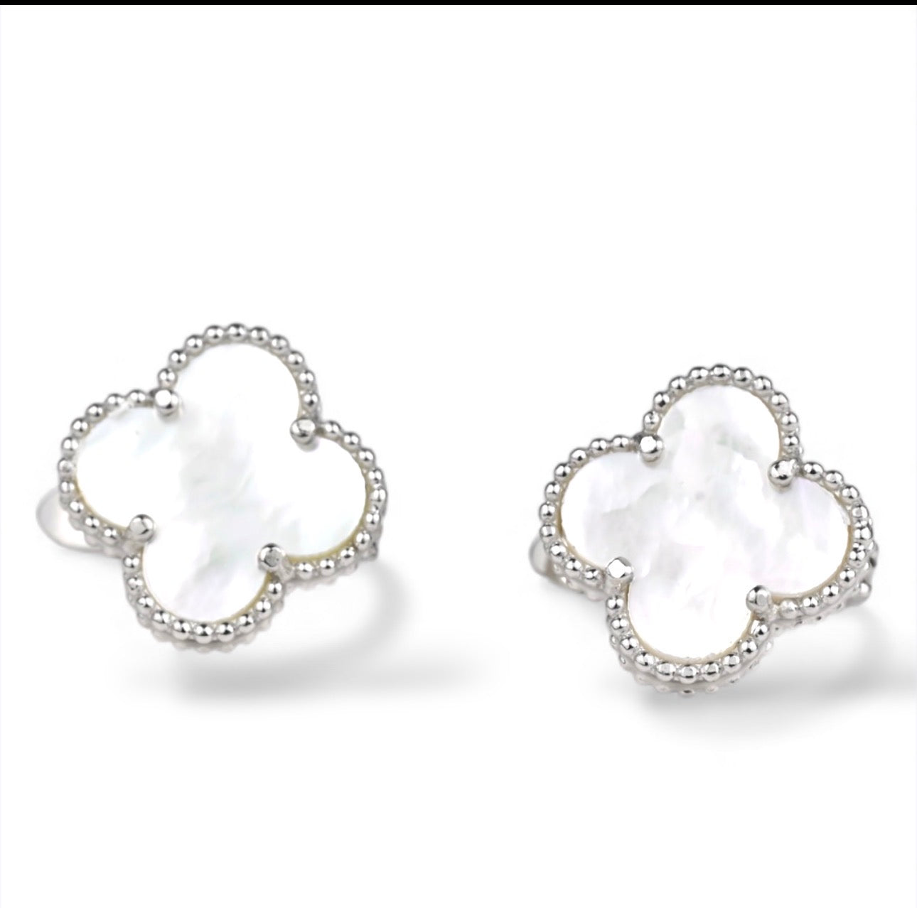 Clover Mother of Pearl Silver Earrings