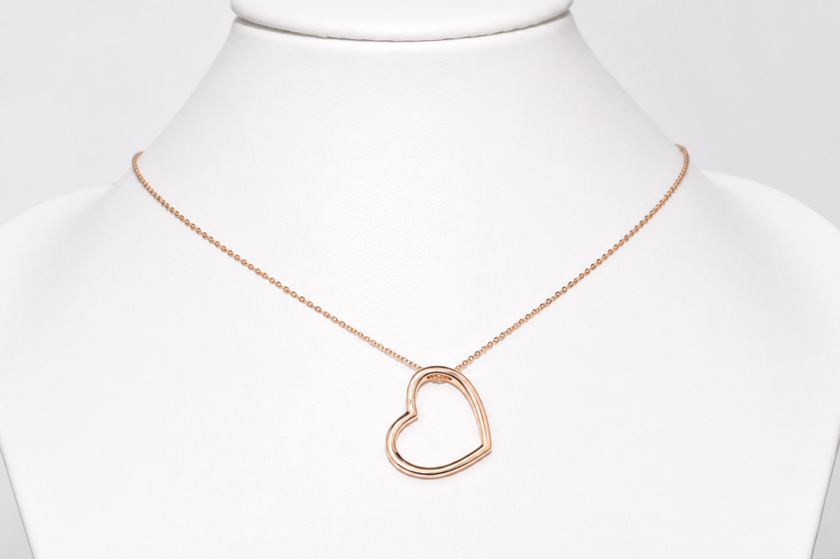 Necklace with Heart Pendant Rose Gold 585(14K)