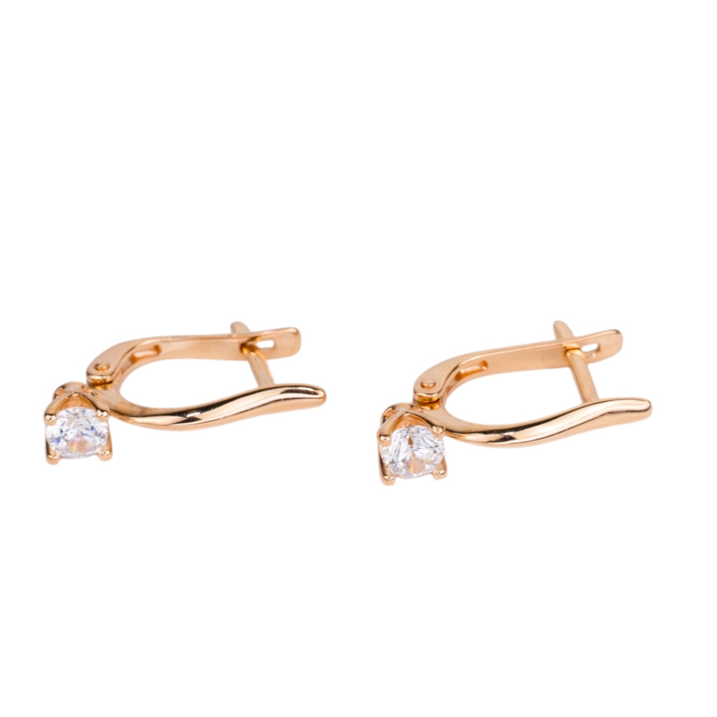 Rose Gold 585 (14K) Earrings with Zirconia stones