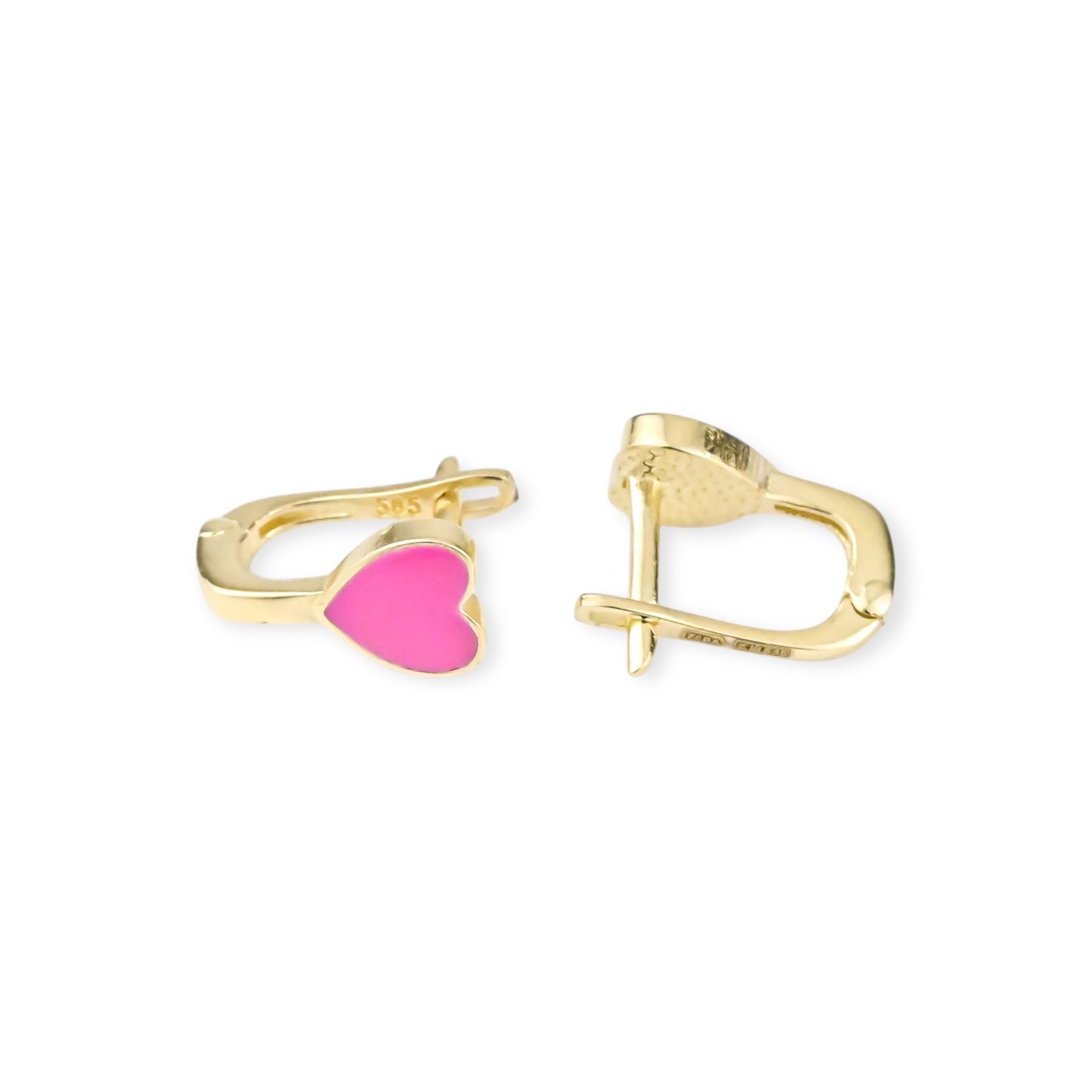 Kids Earrings Pink Hearts