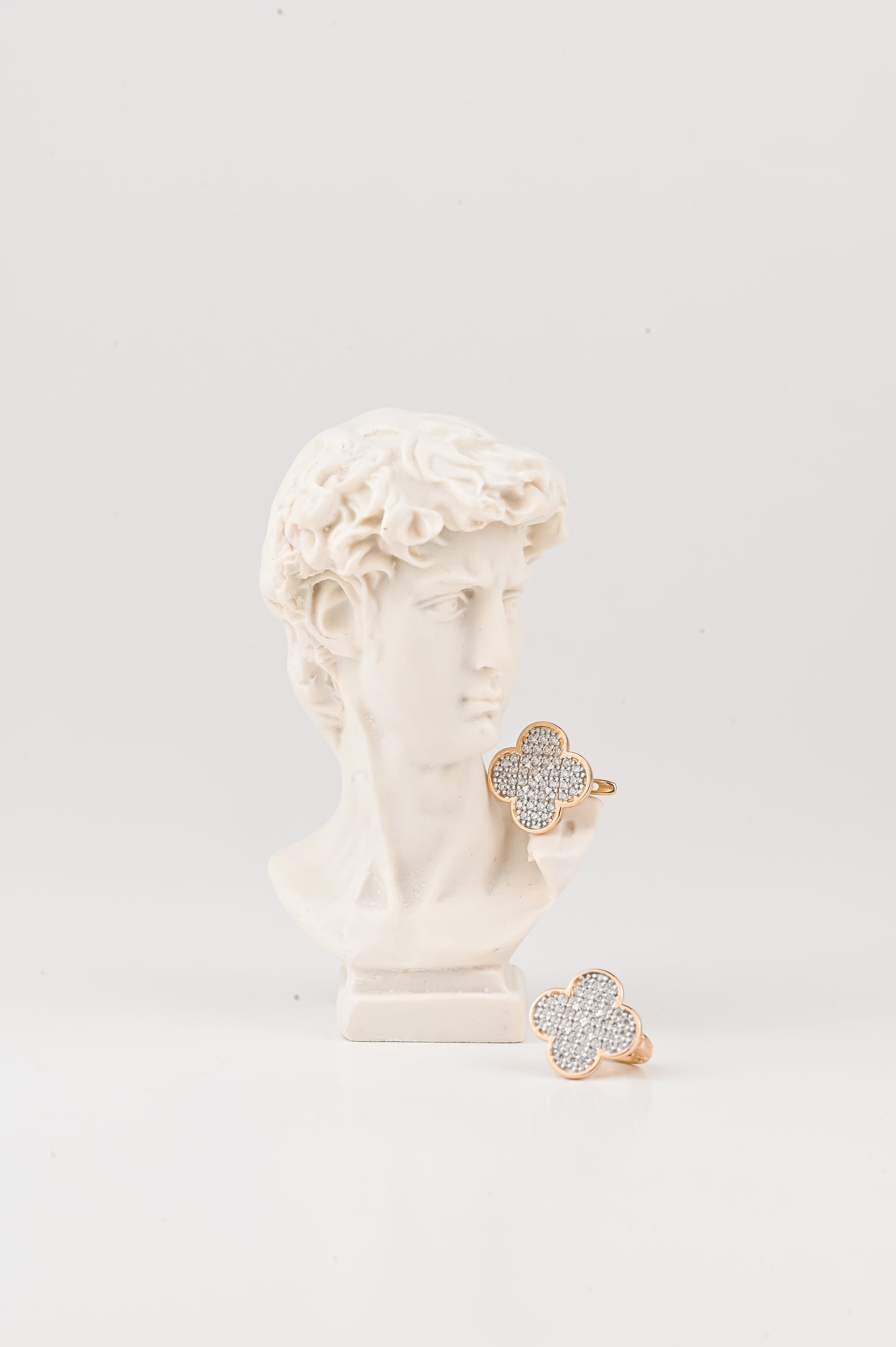 Earrings Clover with Zirconia stones