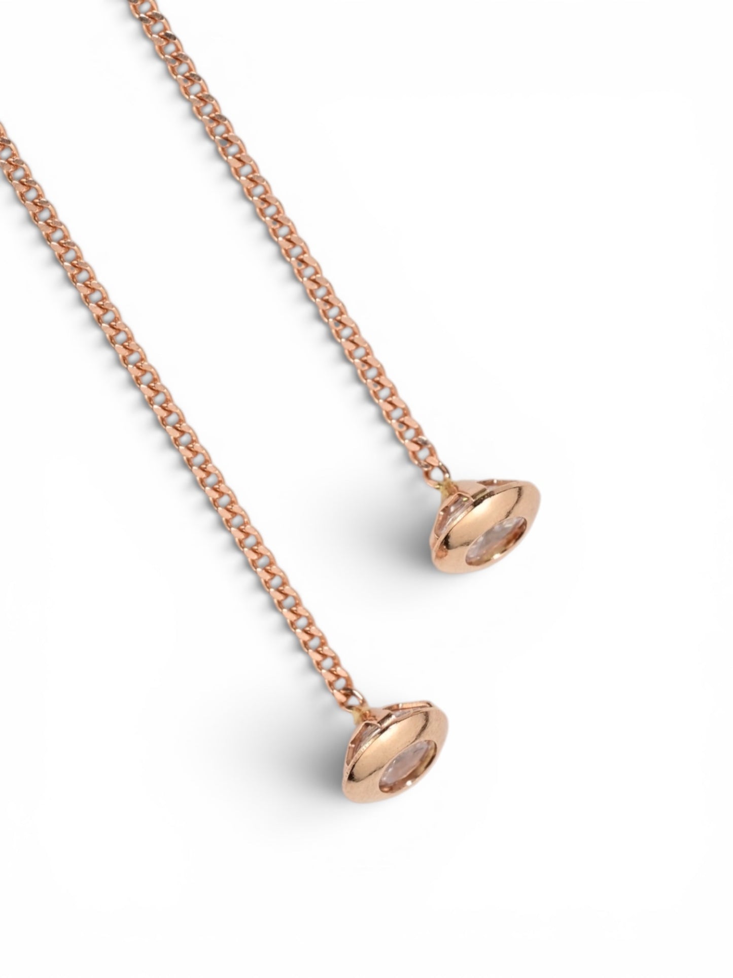 Thread Earrings Rose Gold 585