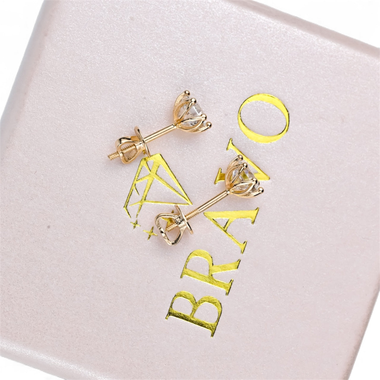 Stud Earrings with Zirconia stones