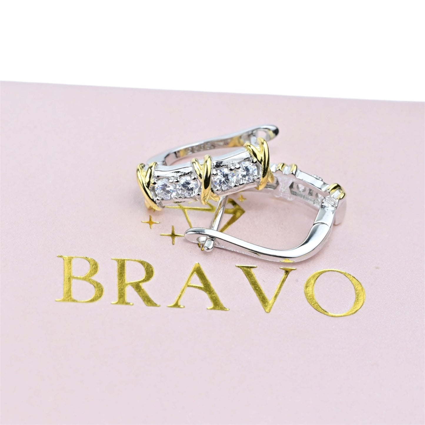 Silver Earrings with Gold Plated