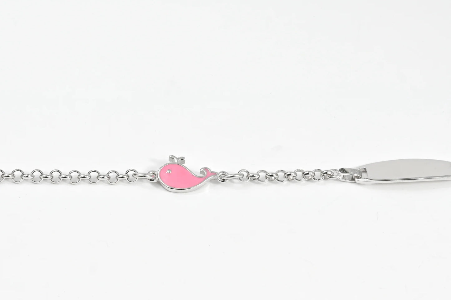 Silver Kids Bracelet Pink Dolphin