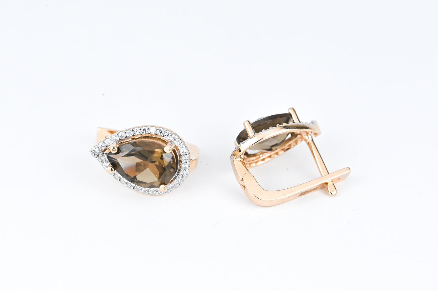 Earrings Drop Smoky Topaz