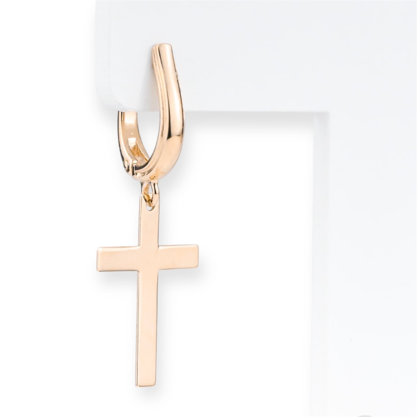 Dangle Earrings Cross Rose Gold