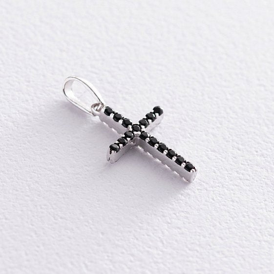 Cross Pendant Black&White stones