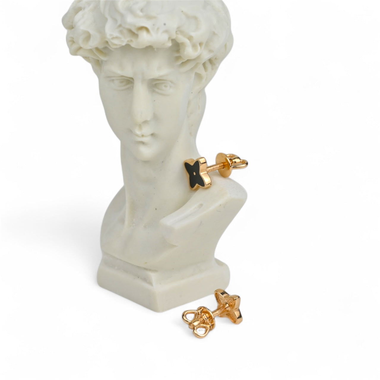 Stud Earrings with Enamel