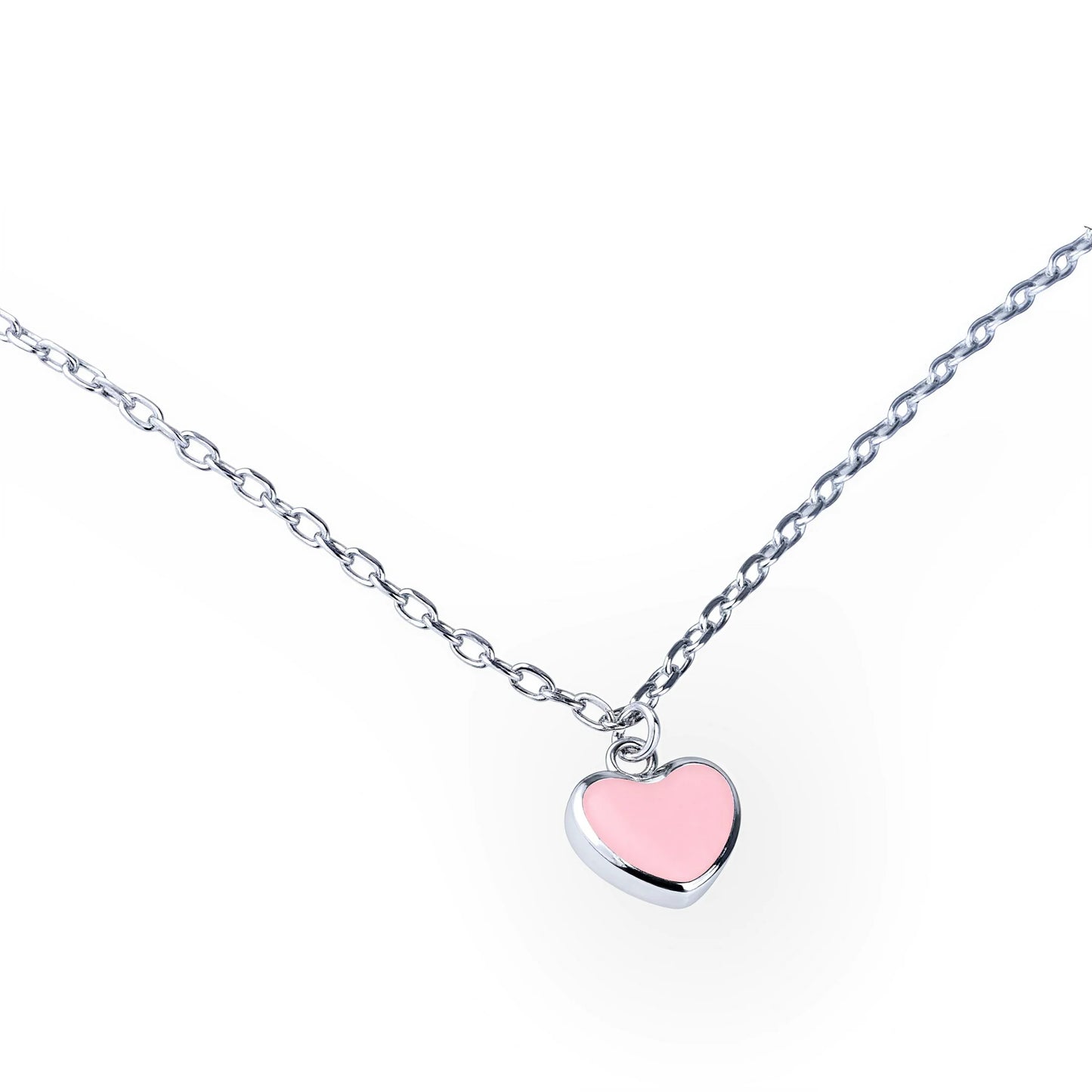 Anklet with pink/green heart or flower Silver