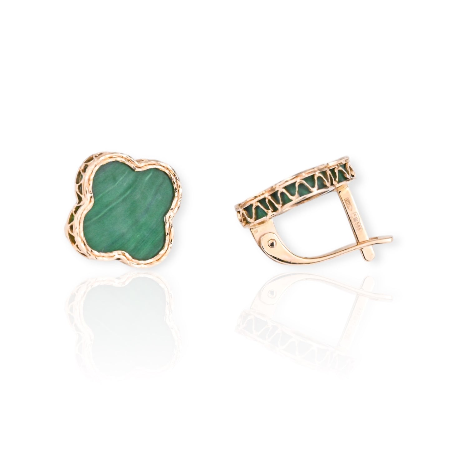 Malachite clover Earrings