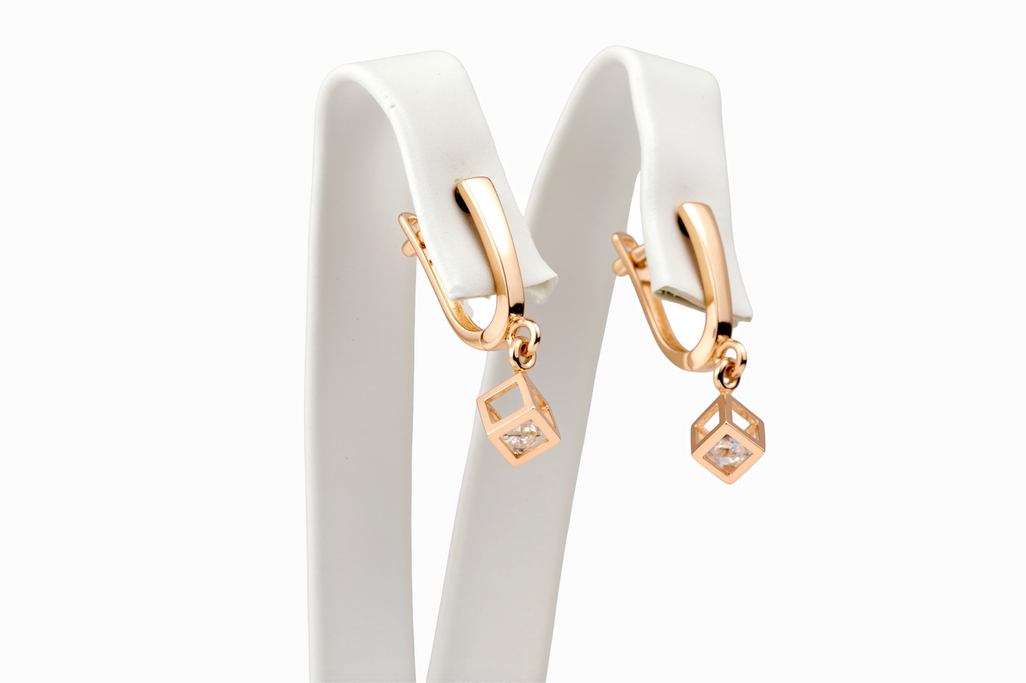 Earrings Cubes with Zirconia stones
