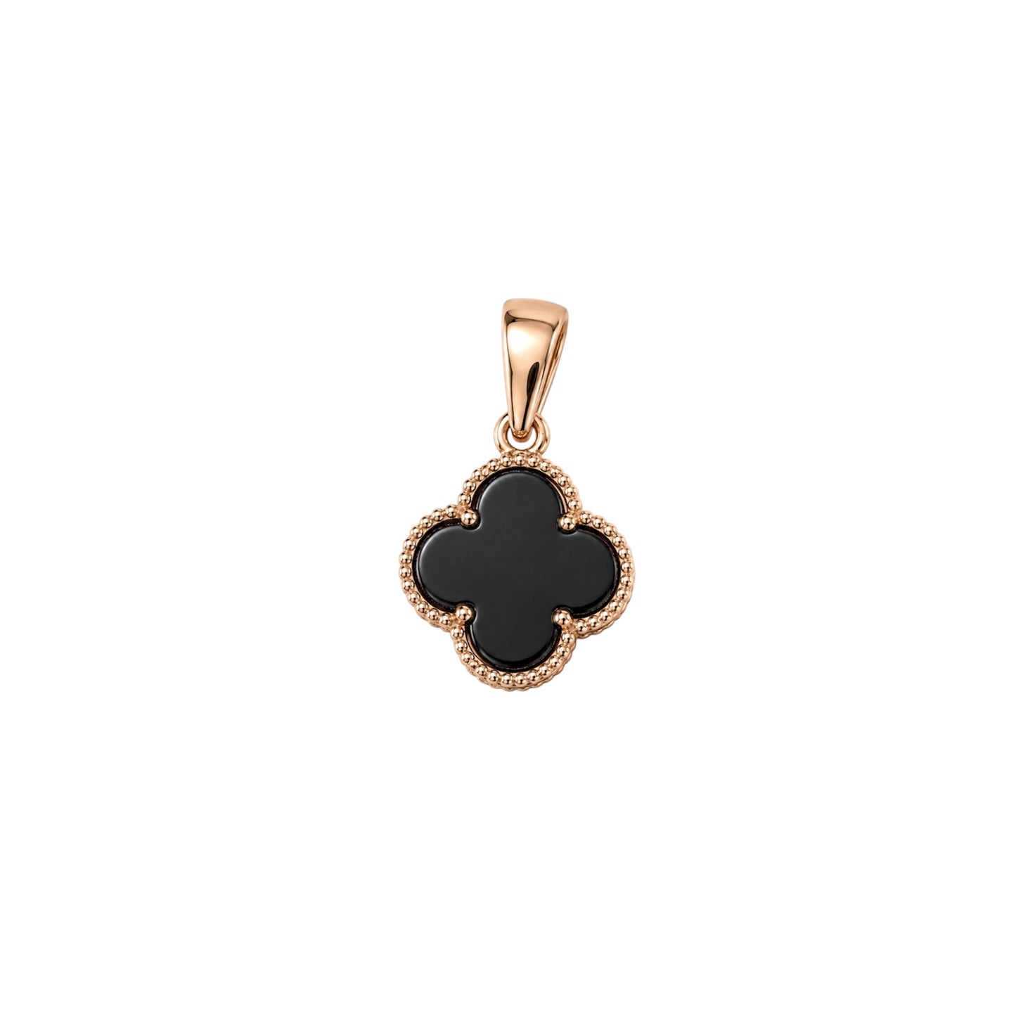 Pendant Onyx Clover Rose Gold