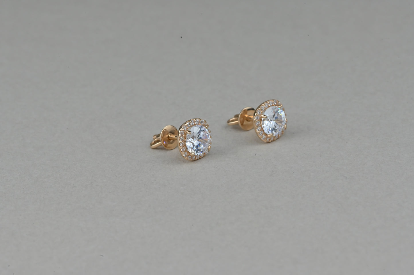 Screw in Earrings with Zirconia stones
