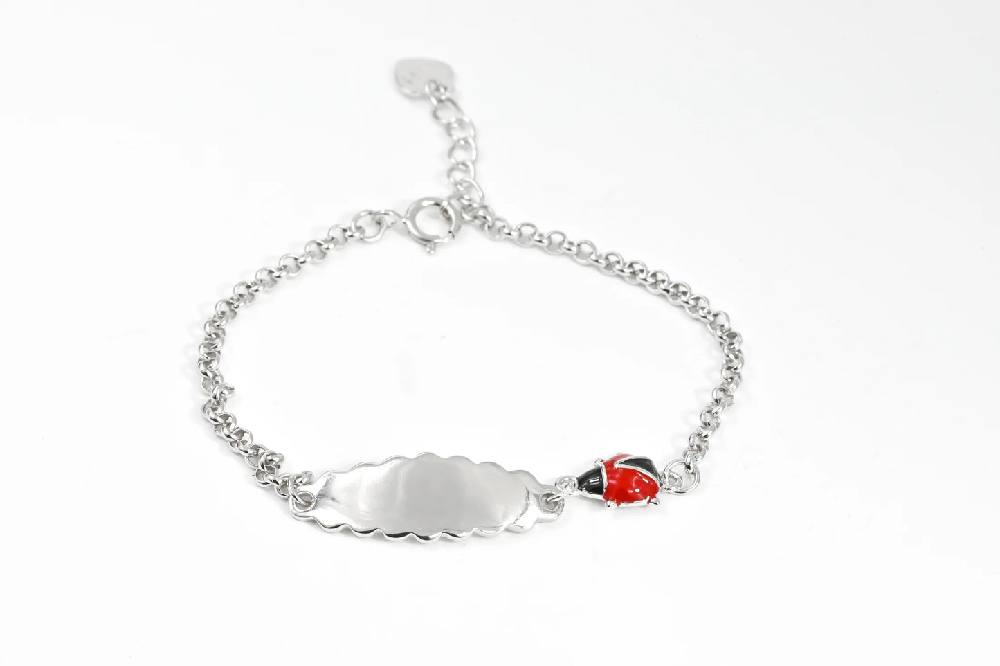 Kids Silver Bracelet Ladybug