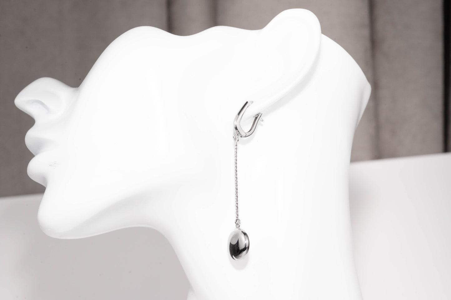 Sterling Silver Long Ball Drop Earrings