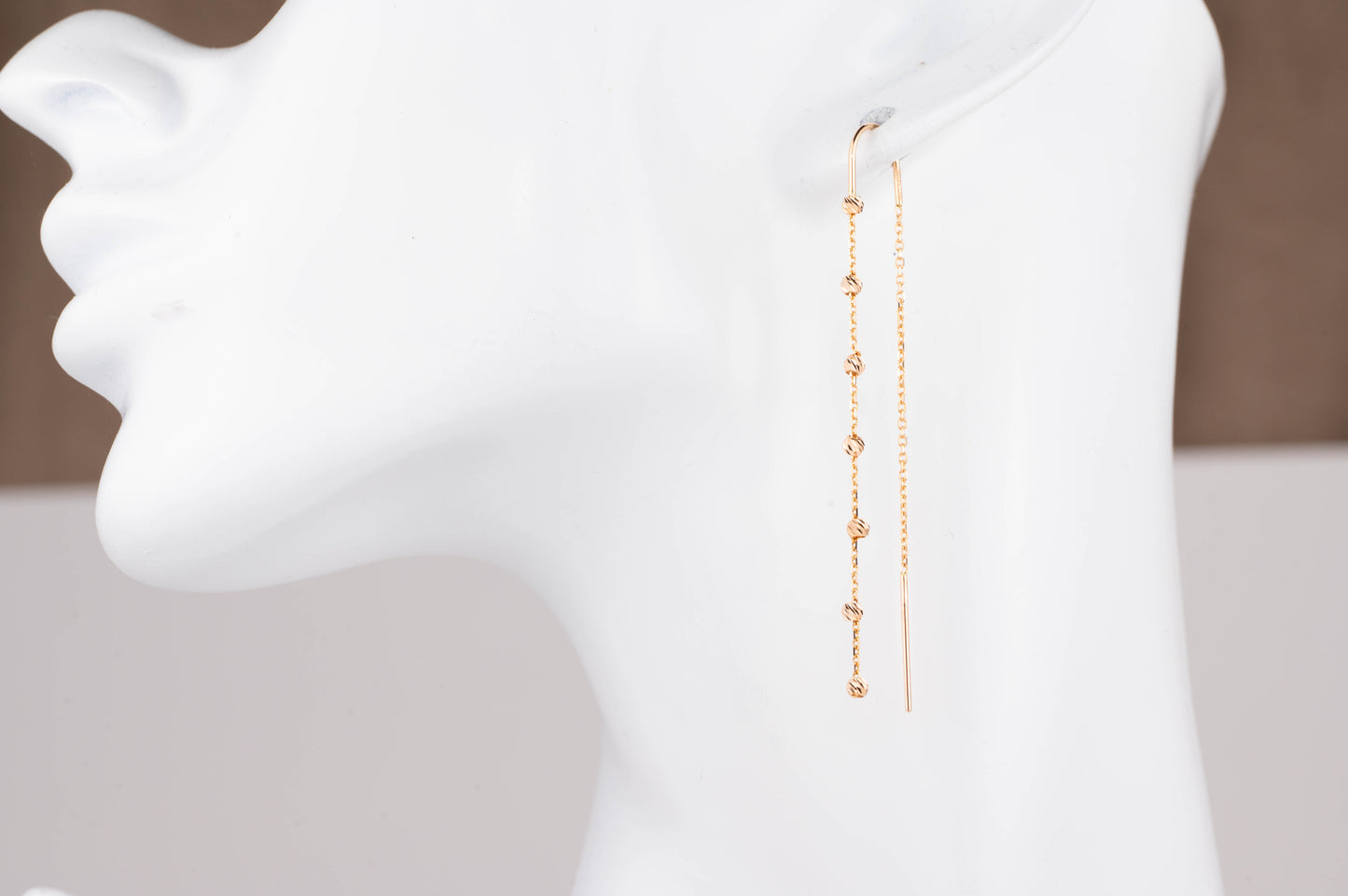 Threads Earrings Rose Gold 585