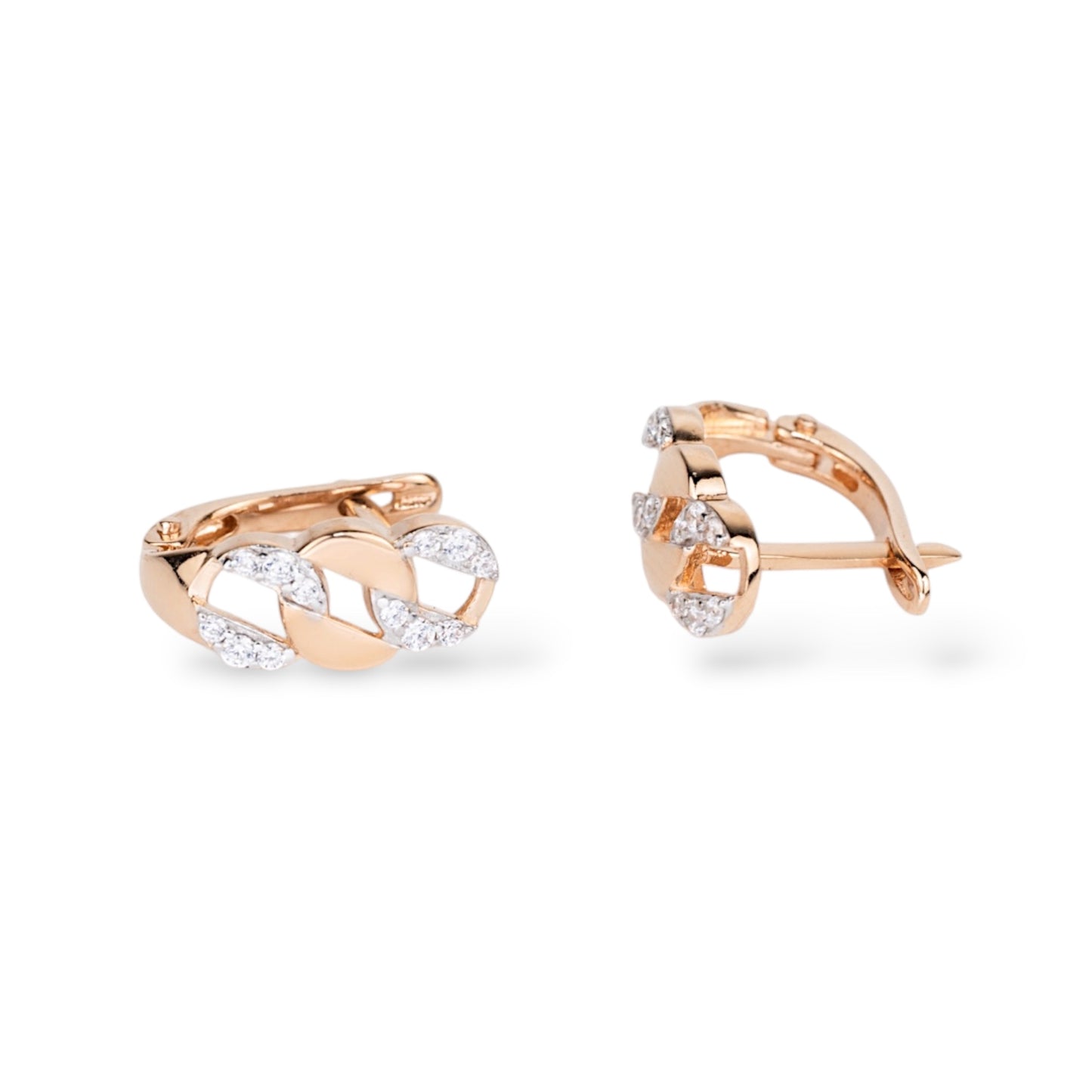 Rose Gold 585 (14K) Earrings with Zirconia stones