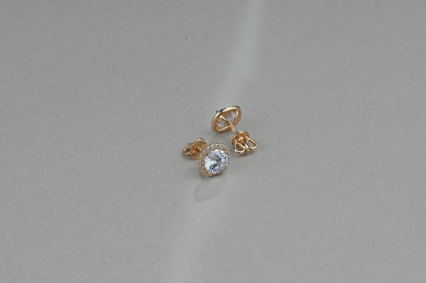 Screw in Earrings with Zirconia stones