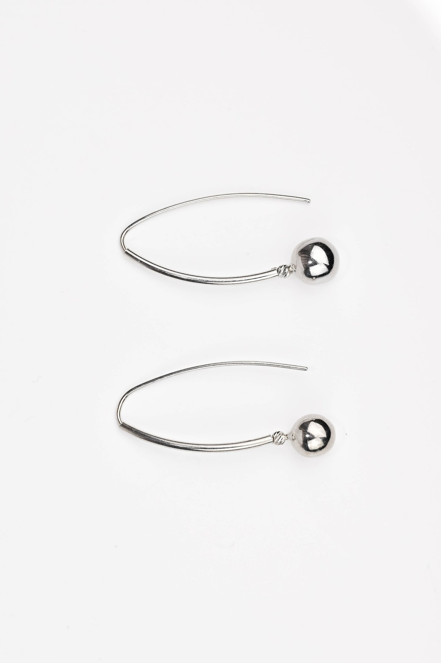 Silver Earrings Ball