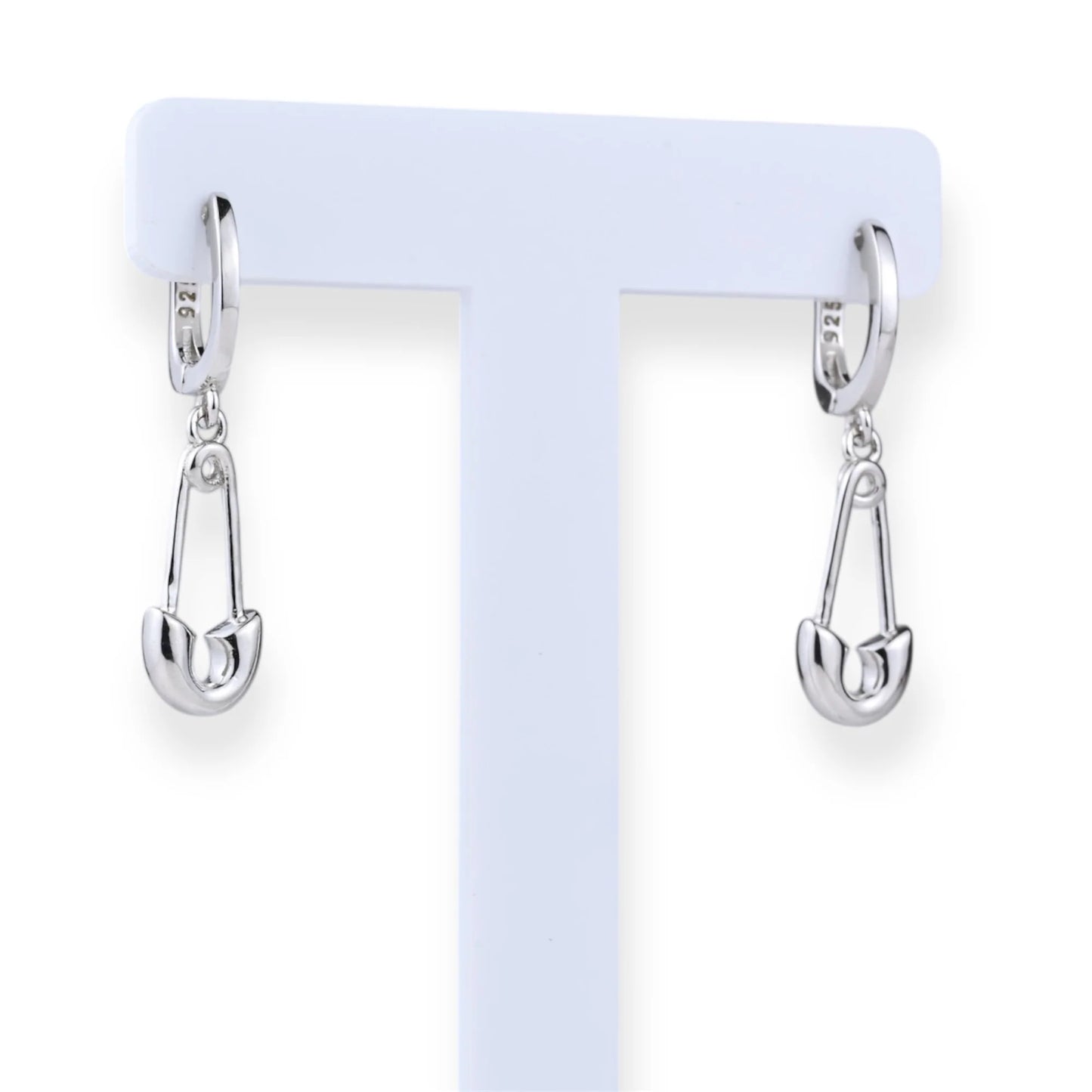 Silver Dangle Earrings " Pin"