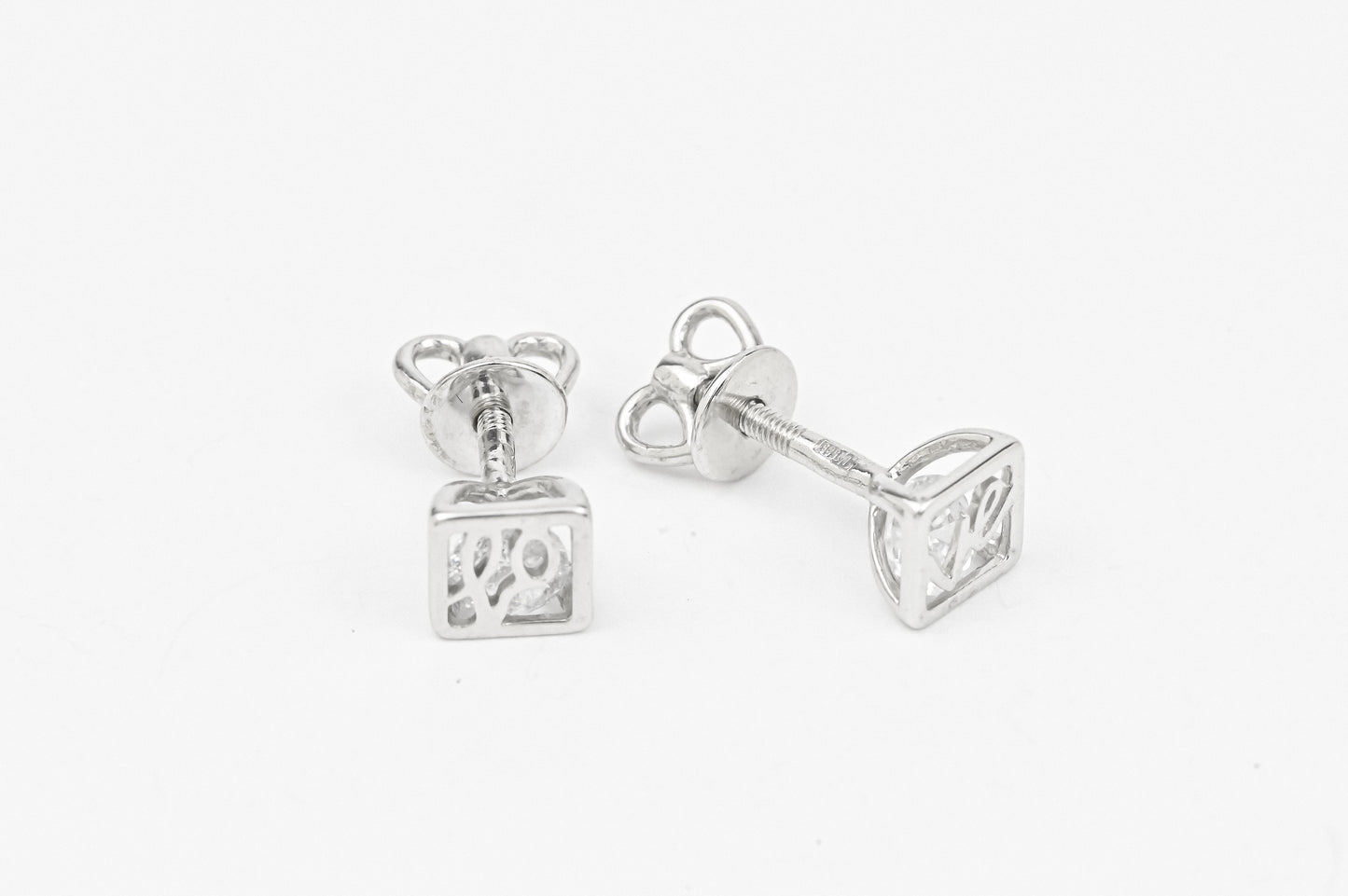 Earrings Love Heart White Gold