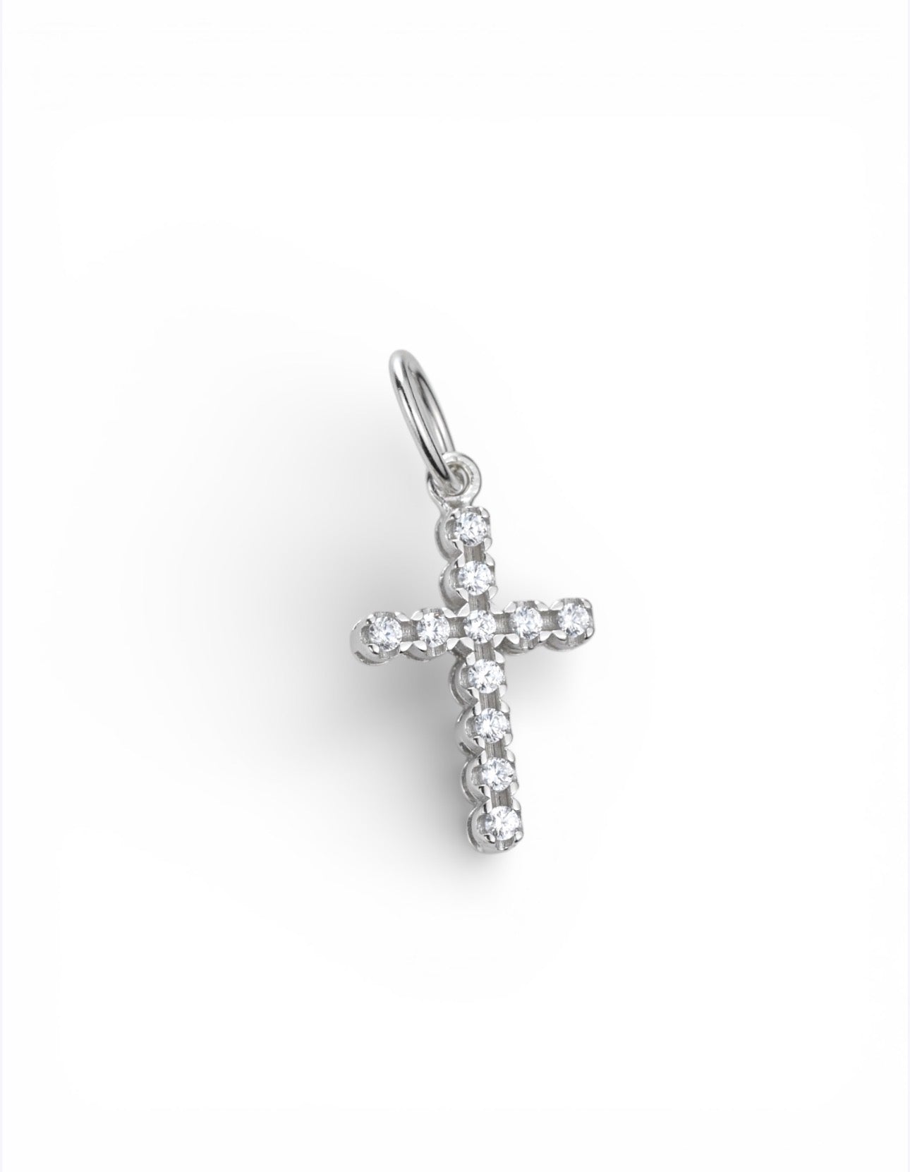 Silver Cross Pendant with Zirconia stones