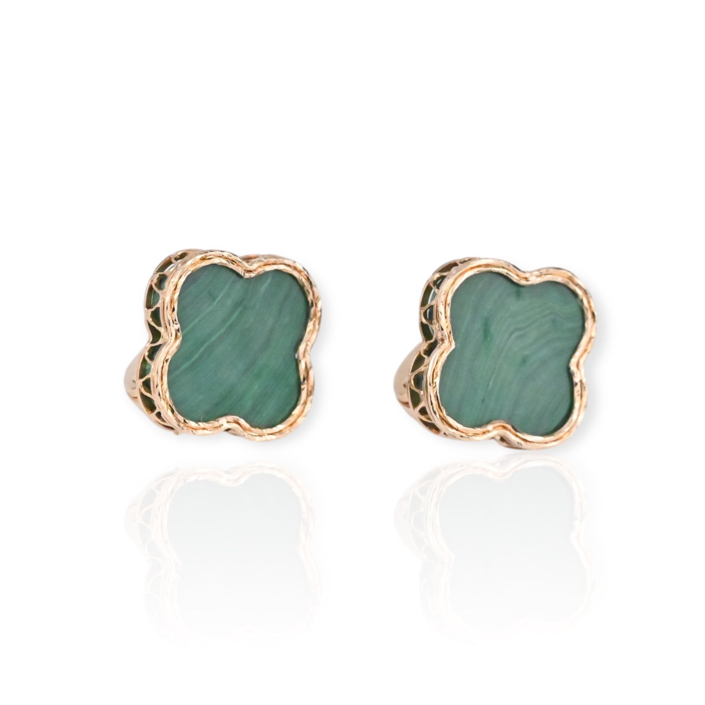 Malachite clover Earrings