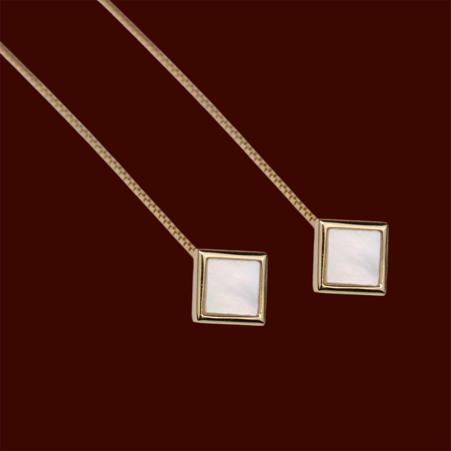 Thread Silver Earrings Yellow Gold Plated