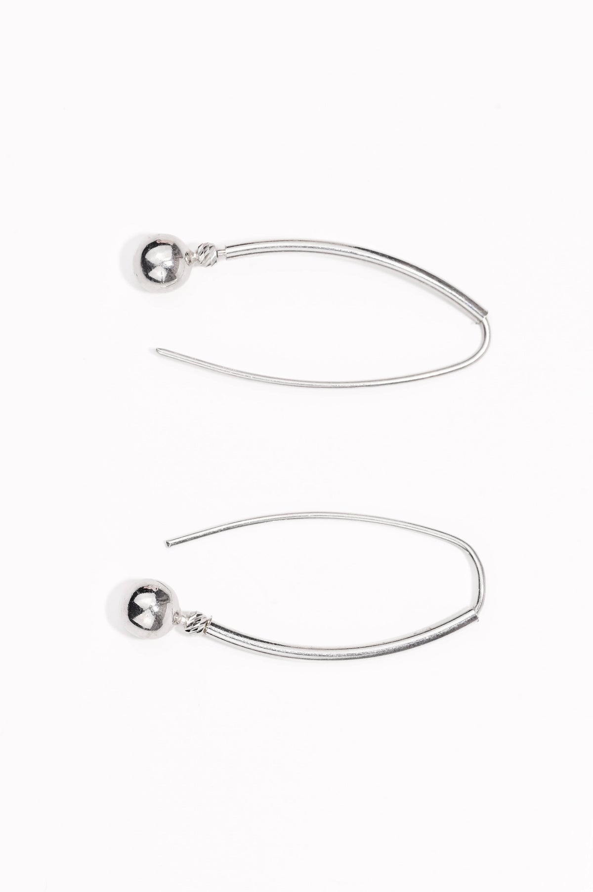 Silver Earrings Ball