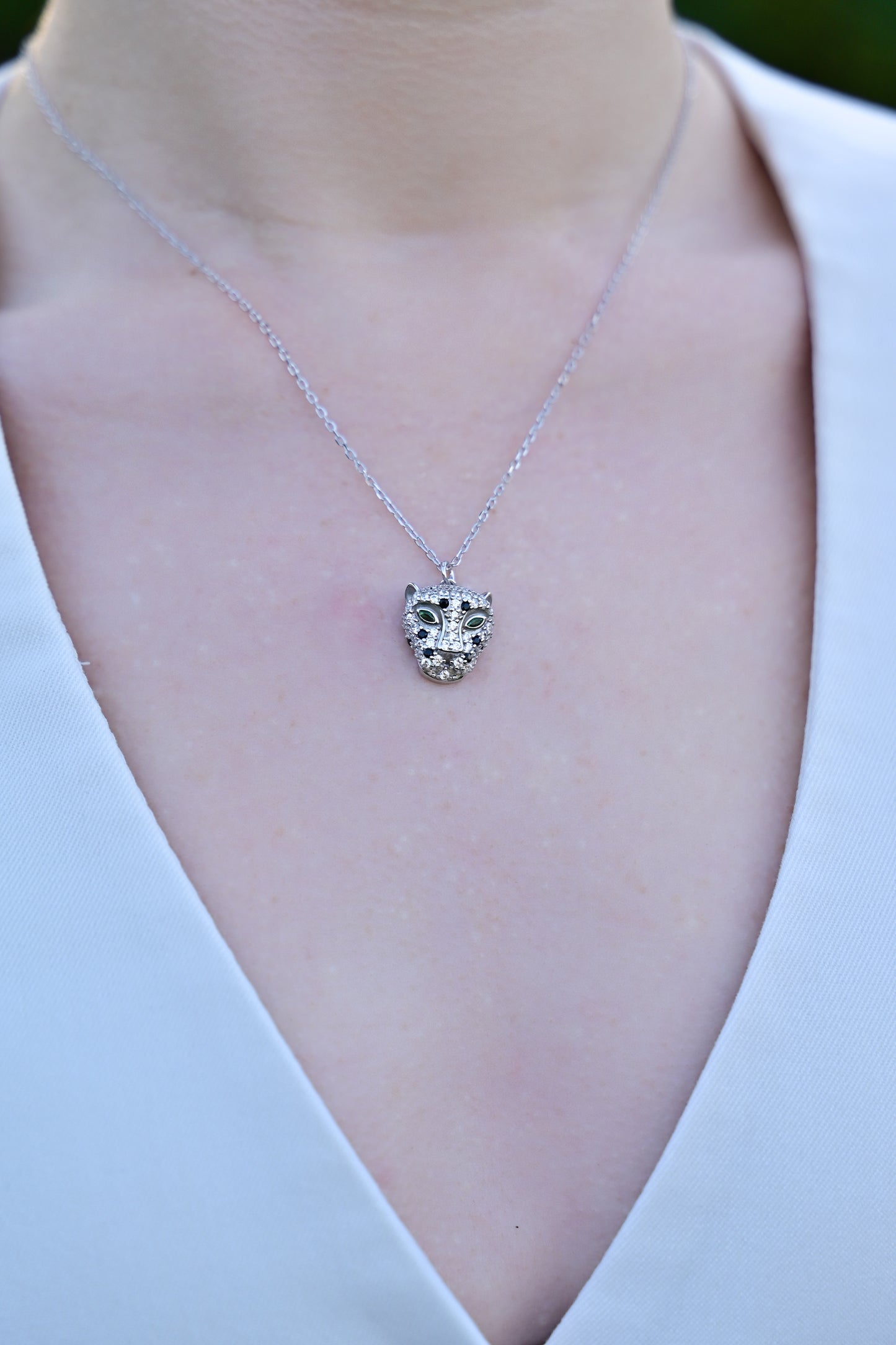 Silver Necklace Panther