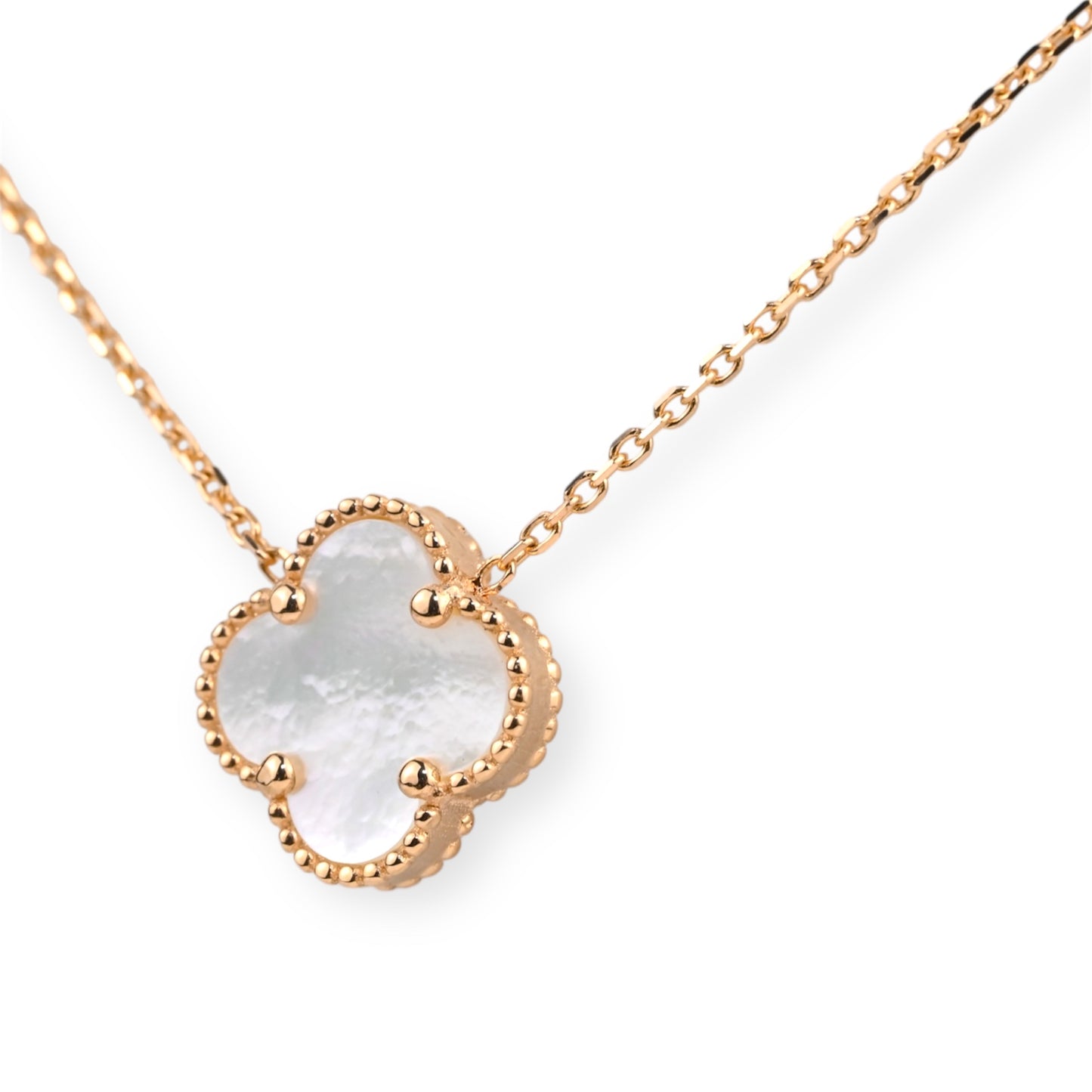 Necklace with Mother of Pearl Clover Pendant