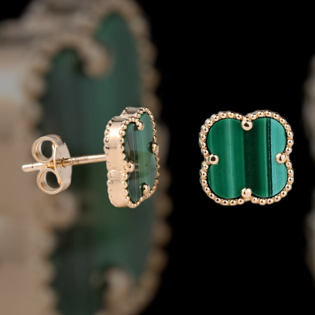 Stud Earrings Malachite