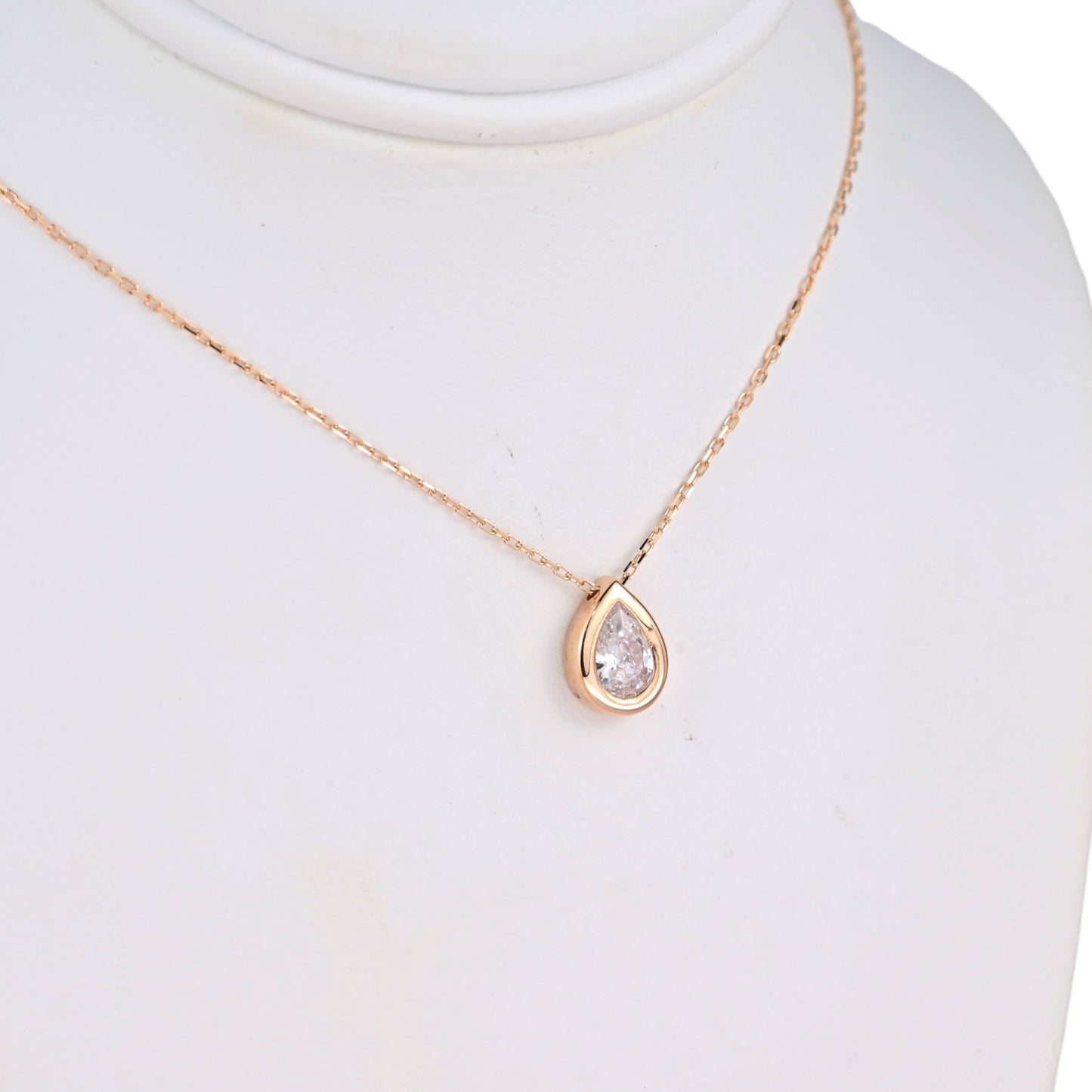 Necklace Rose Gold 585(14K) with Zirconia stone pendant