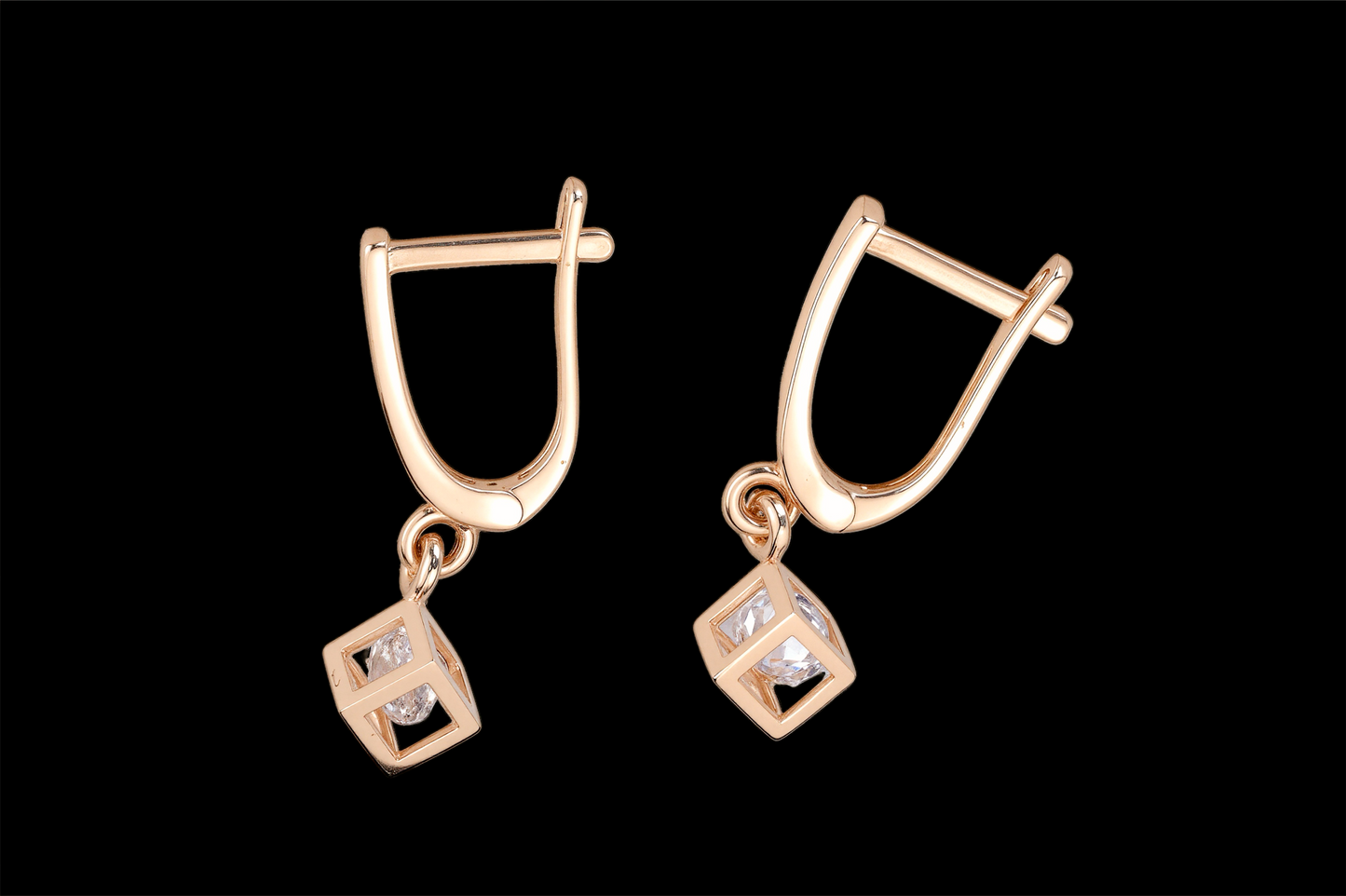Earrings Cubes with Zirconia stones