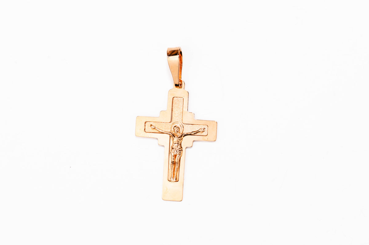 Orthodox Cross Pendant Rose Gold 585