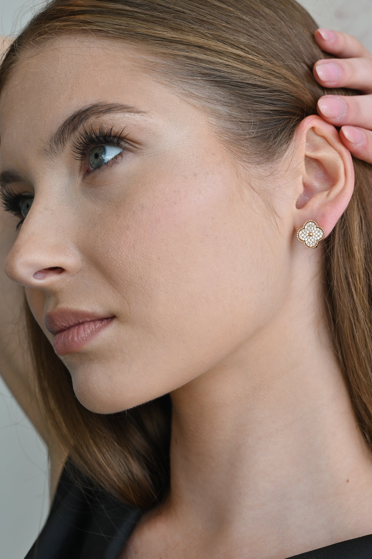 Clover Earrings with Zirconia stones