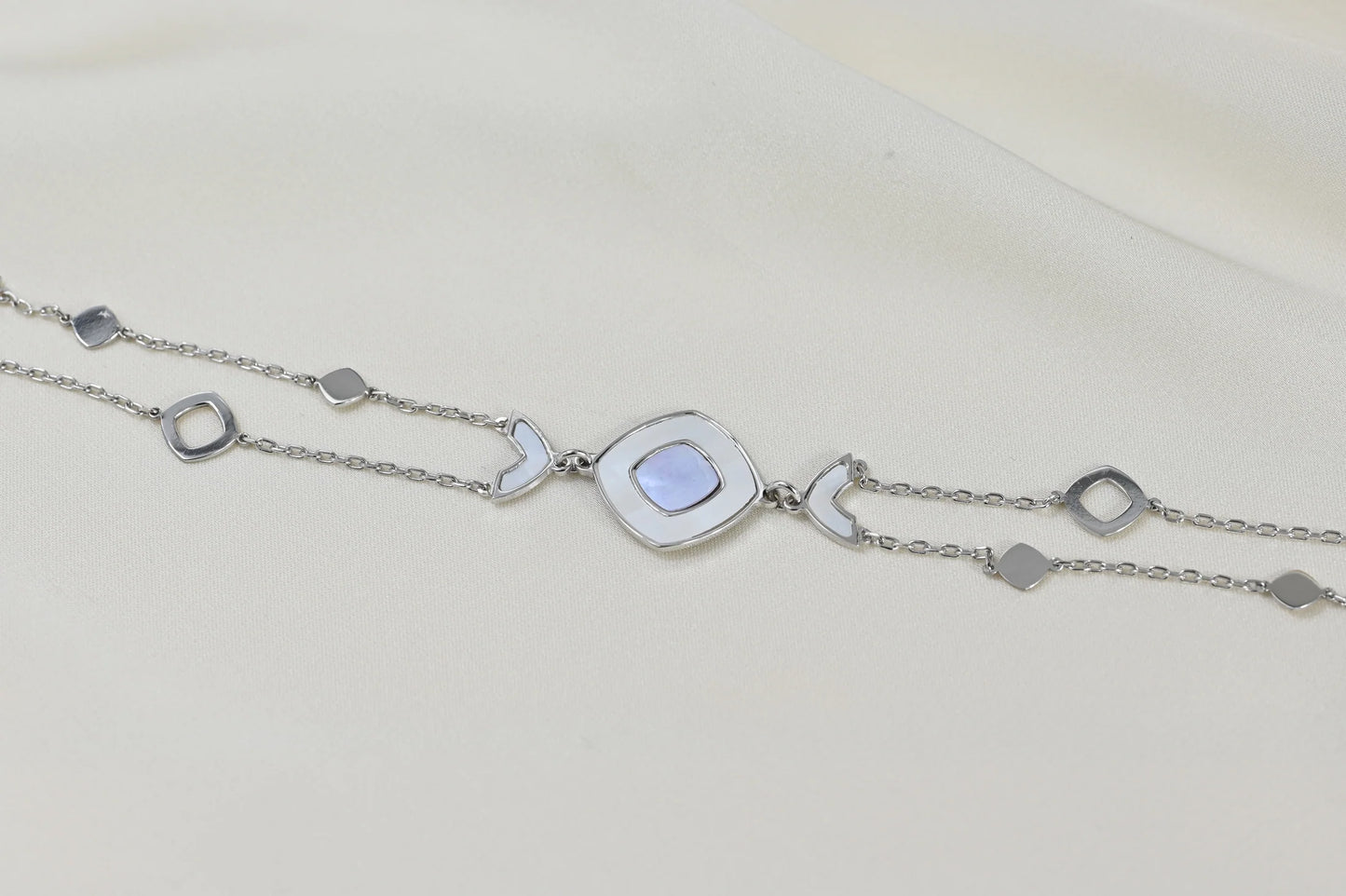 Silver Bracelet Real Mother of Pearl