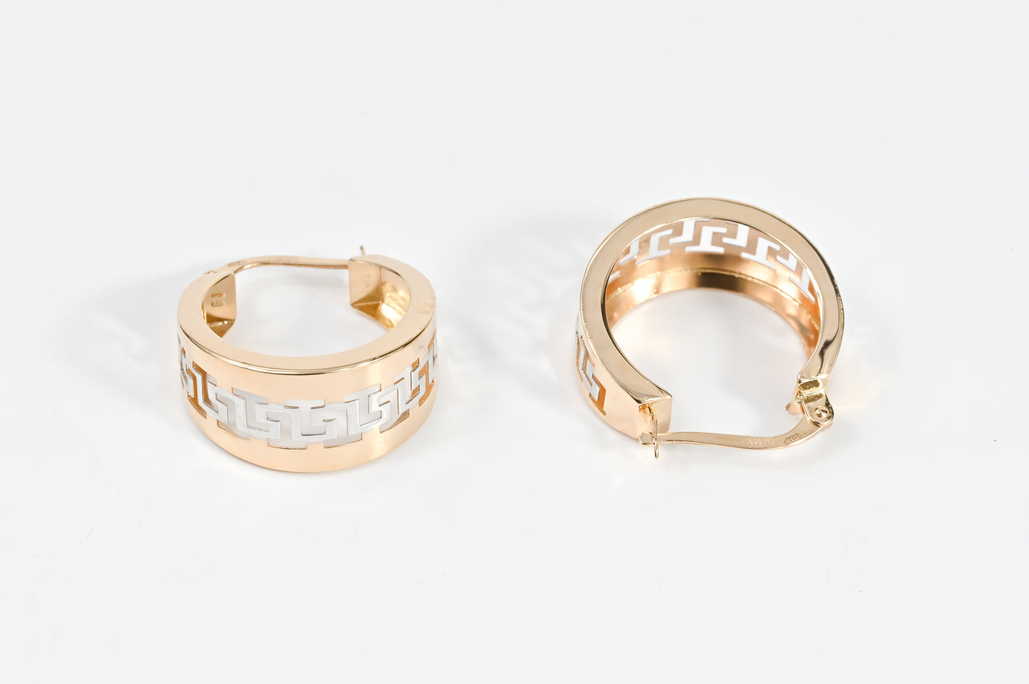 Hoop Earrings White&Rose Gold