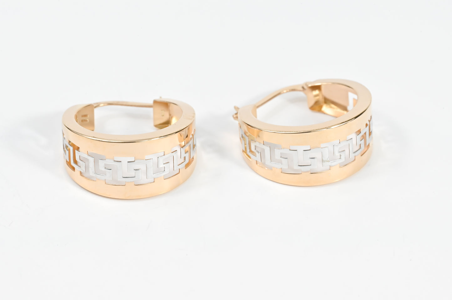 Hoop Earrings White&Rose Gold